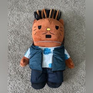 Hello Kitty Juice WRLD Rapper Plush Backpack Brown Character NEW